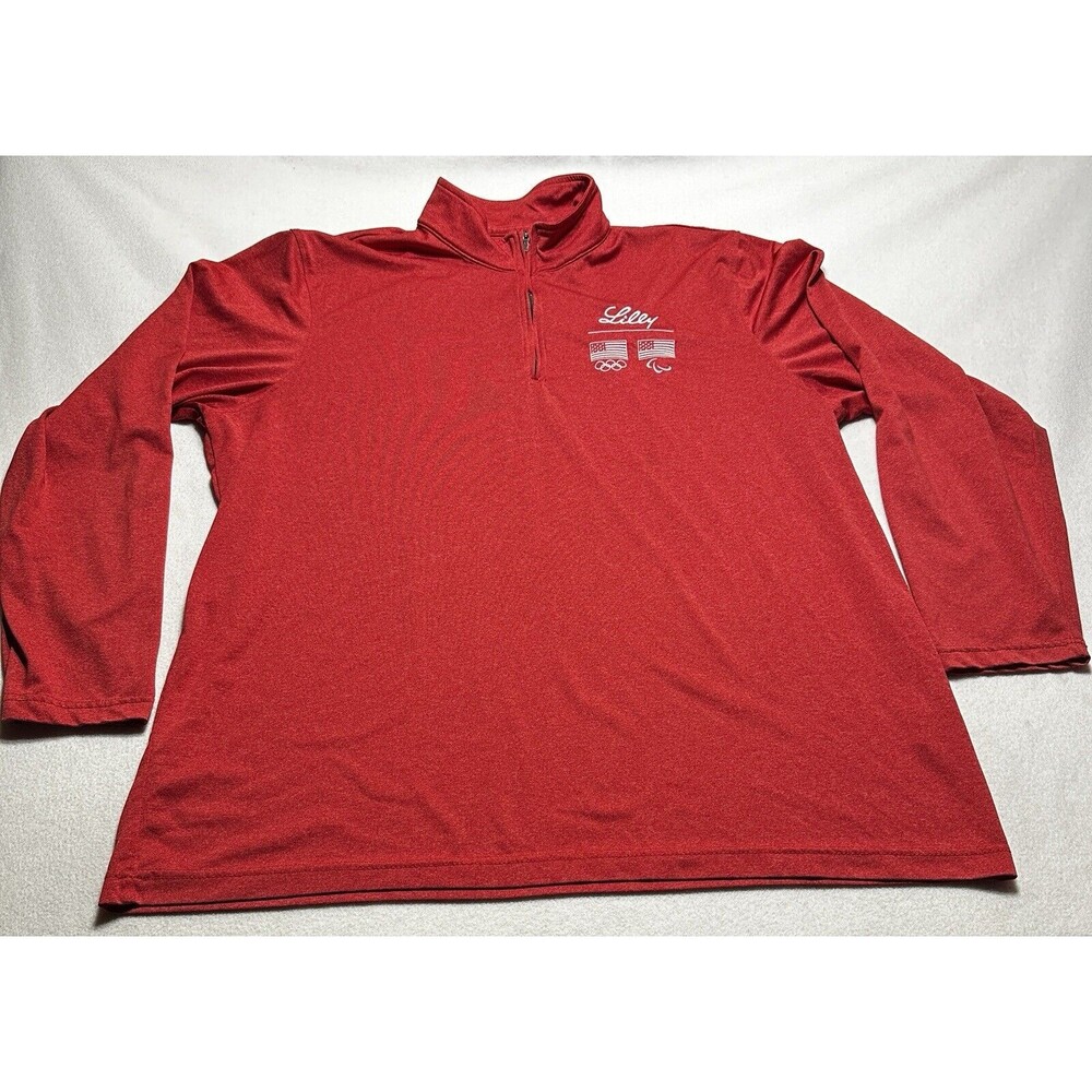 United States Olympic Team Apparel Long Sleeve Shirt Mens Size XL Red USA